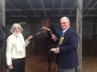 Denese and Bob McArdle with Te Amo Bromac at Jewels 2013.JPG